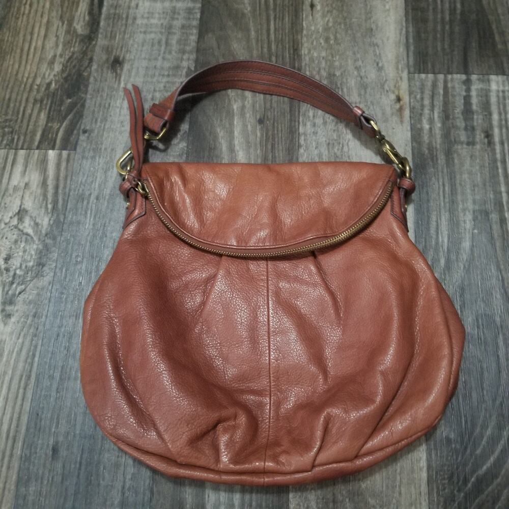 Margot Natalie Leather Fold Over Hobo‎ Hand Bag Purse